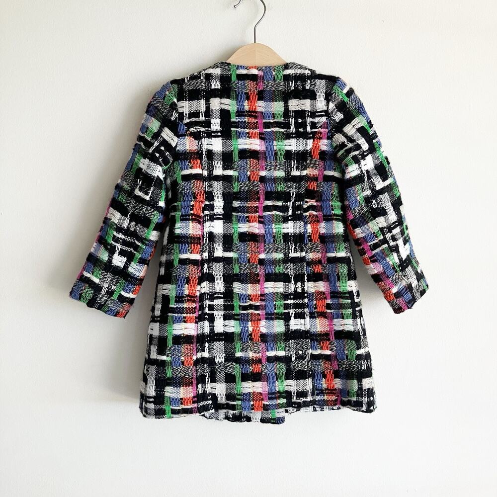 PLS READ Milly Minis Baby Girl Tweed Coat 18-24M Double Breasted Colorful Plaid - Picture 4 of 7